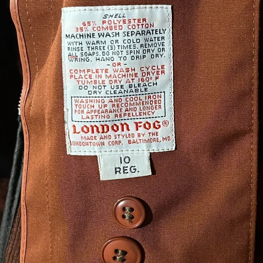 NEW Vintage Women’s London Fog Maincoats Trench Coat Rust Brown Removable Liner
